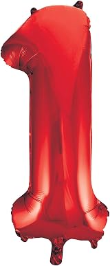 Unique Red Number 1 Shaped Large Foil Balloon 86cm view 1