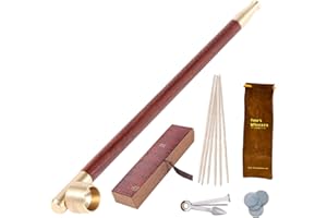 Wood Tobacco Pipe With Stem Bowl, Tom's Wheezes Traditional Chinese Smoking Pipe Accessories Kit Kiseru (Red)