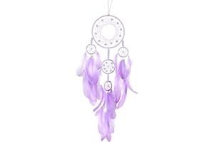 HOLSM-III Soft Dream Catchers - Lilac Goose Feathers with Multiring, Luxury Pearl, Handmade Large Dreamcatcher for Bedroom, Dream Catcher for Girls, Dream Catchers for Boys, Dream Catcher Wall Decor