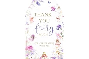 joycraft 50Pcs Thank You Tags with String, 2x3 Inch White Kraft Paper, Thank You Fairy Much Gift Tags for Celebration