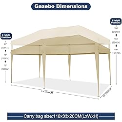 TOOLUCK 10x20 Pop Up Canopy Tent with 4 Sidewalls