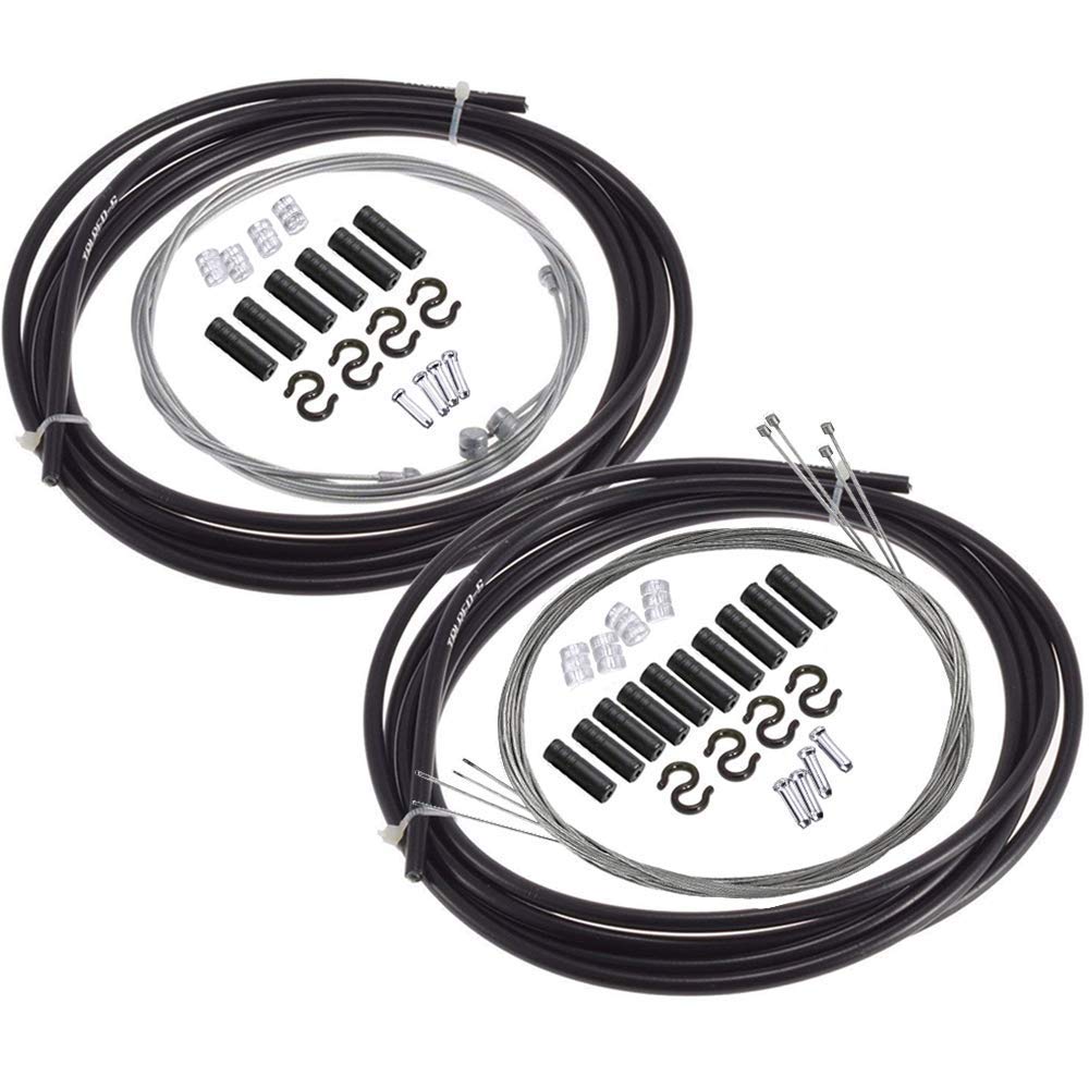 Gasea 2 in 1 Universal Bike Brake Cable and Bicycle Shifter Cable with Housing Replacement Control Line Set for Moutain Road Bike Repairing