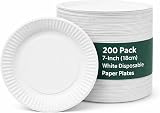 1ABOVE 200 Pack 7-Inch White Disposable Paper Plates