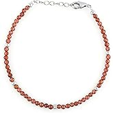 QNAVIC Natural Multi Gemstone Micro Beads Dainty Bracelet for Women, Handmade Jewelry, Healing Chakra Crystals, 925 Sterling Silver Chain 8 Inch, Birthday Christmas Gifts