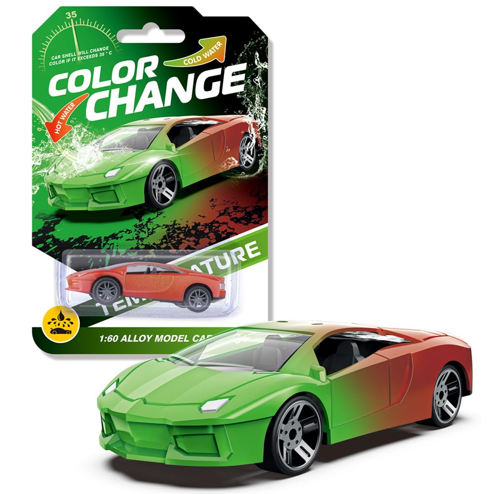 KMFASVX Car Model, Collectible Super Sports Diecast Car Toy,1:60 Alloy Pull Back Racing Toy Vehicle for Boys Girls Christmas and New Year Gifts - Green Orange