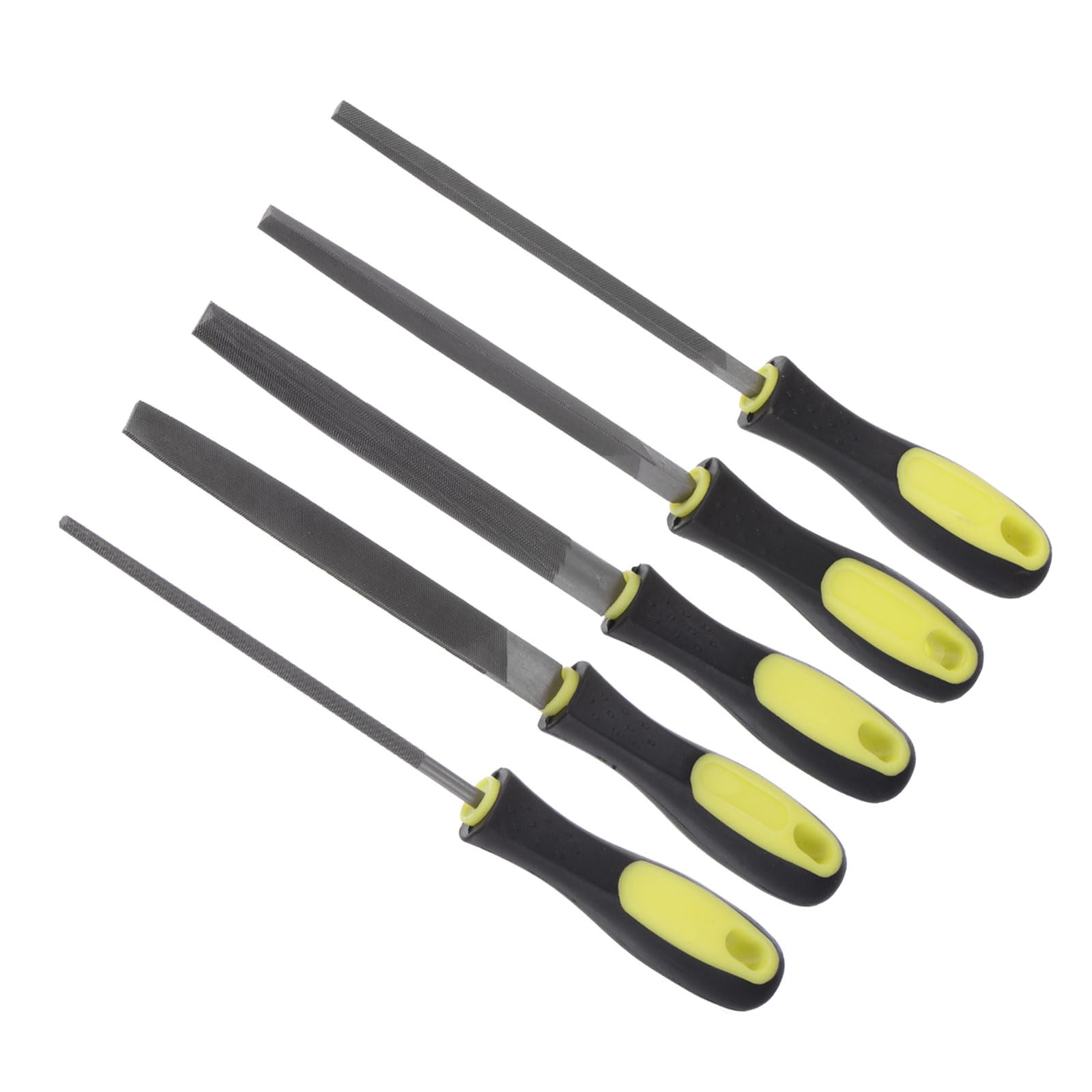 CoCud Metal File Set, | 6 Inch File Length |, High Carbon Steel Medium Cut File Hand Rasp with Anti-Slip Grip Handle - (Applications: for Shaping Metal Wood Plastic), 5-Pieces