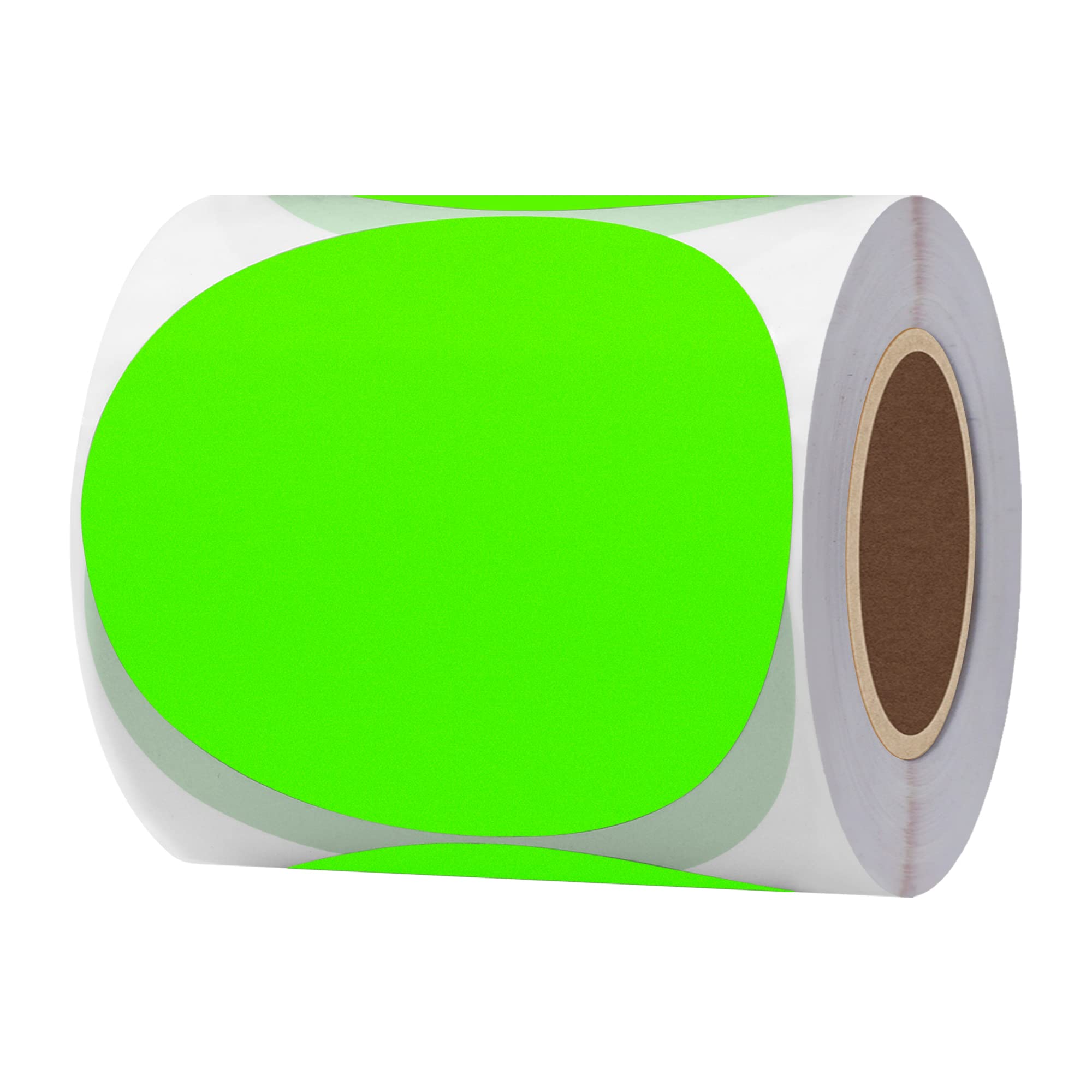 Hylabelest Fluorescent Green Round Stickers 3 Inch Color Coding Dots Labels Total 200 Per Roll (Fluorescent Green, 3") — image 1