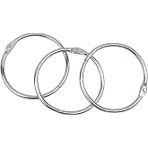 KTOJOY 2 Inch (50 Pack) Nickel Plated Steel Binder Rings, Silver, for School, Home, or Office