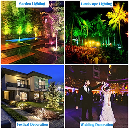 Totofac 35W RGB LED Flood Lights, 100W Equivalent Outdoor, Color Changing Smart Floodlights, IP66 Waterproof, Timing & Music Sync & 2700K & 16 Million Colors for Stage Garden Party Halloween