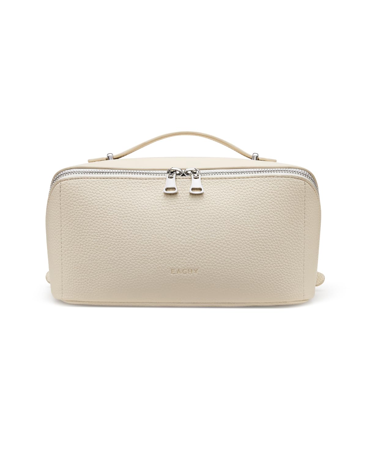 EACHY Makeup Bag,Large Capacity Travel Makeup Bag,Waterproof Portable Open Flat Toiletry Bag Cosmetic Bag with Divider and Handle Image