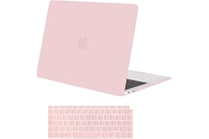 MOSISO Compatible with MacBook Air 13 inch Case 2022 2021 2020 2019 2018 Release A2337 M1 A2179 A1932 Retina Display with Touch ID, Plastic Hard Shell Case & Keyboard Cover Skin, Rose Quartz