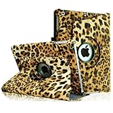 Fintie Apple iPad Air Case - 360 Degree Rotating Stand Case Cover with Auto Sleep / Wake Feature for iPad Air (iPad 5th Generation) 2013 Model, Leopard Brown