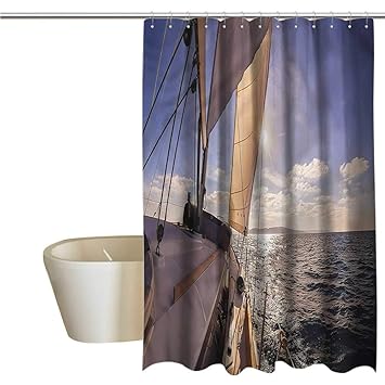 Amazon Com Denruny Shower Curtains For Bathroom Window Sailboat