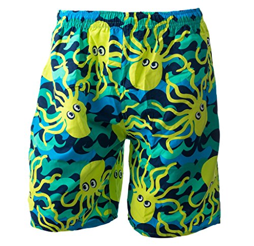 Fun Basics Mens Cool Design Lightweight Bathing Suit (RUNS SMALL)(Funky Octypus)) M