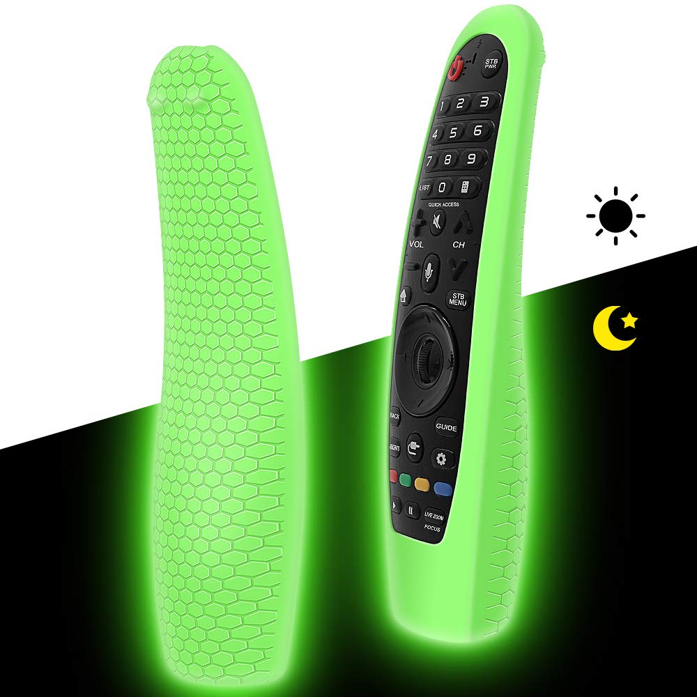 Protective Case for LG AN-MR600/LG AN-MR650/LG AN-MR18BA/AN-MR19BA/AN-MR20GA Remote Control, Silicone Anti Slip LG Magic Remote Case Cover Skin Holder Sleeve Protector Sleeve Holder-Glow Green