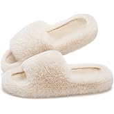 ATHMILE Womens Slippers with Arch Support Memory Foam Fuzzy House Slippers for Women Lightweight Cozy Indoor Open-toe Comfy Birthday Valentine's Day Gifts