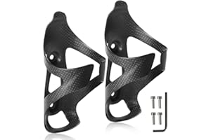 Gazeer 2 Pack Ultra-Light Full Carbon Fiber Water Bottle Cage, Bike Water Bottle Holder Brackets for Road & Mountain Bike
