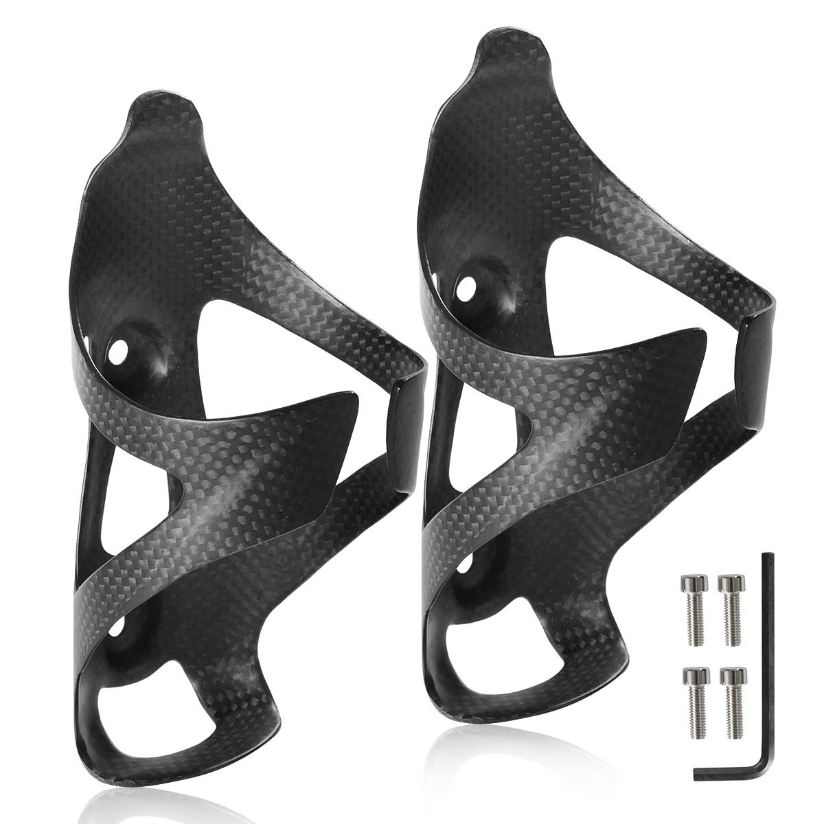 Photo 1 of Gazeer 2 Pack Ultra-Light Full Carbon Fiber Water Bottle Cage, Bike Water Bottle Holder Brackets for Road & Mountain Bike