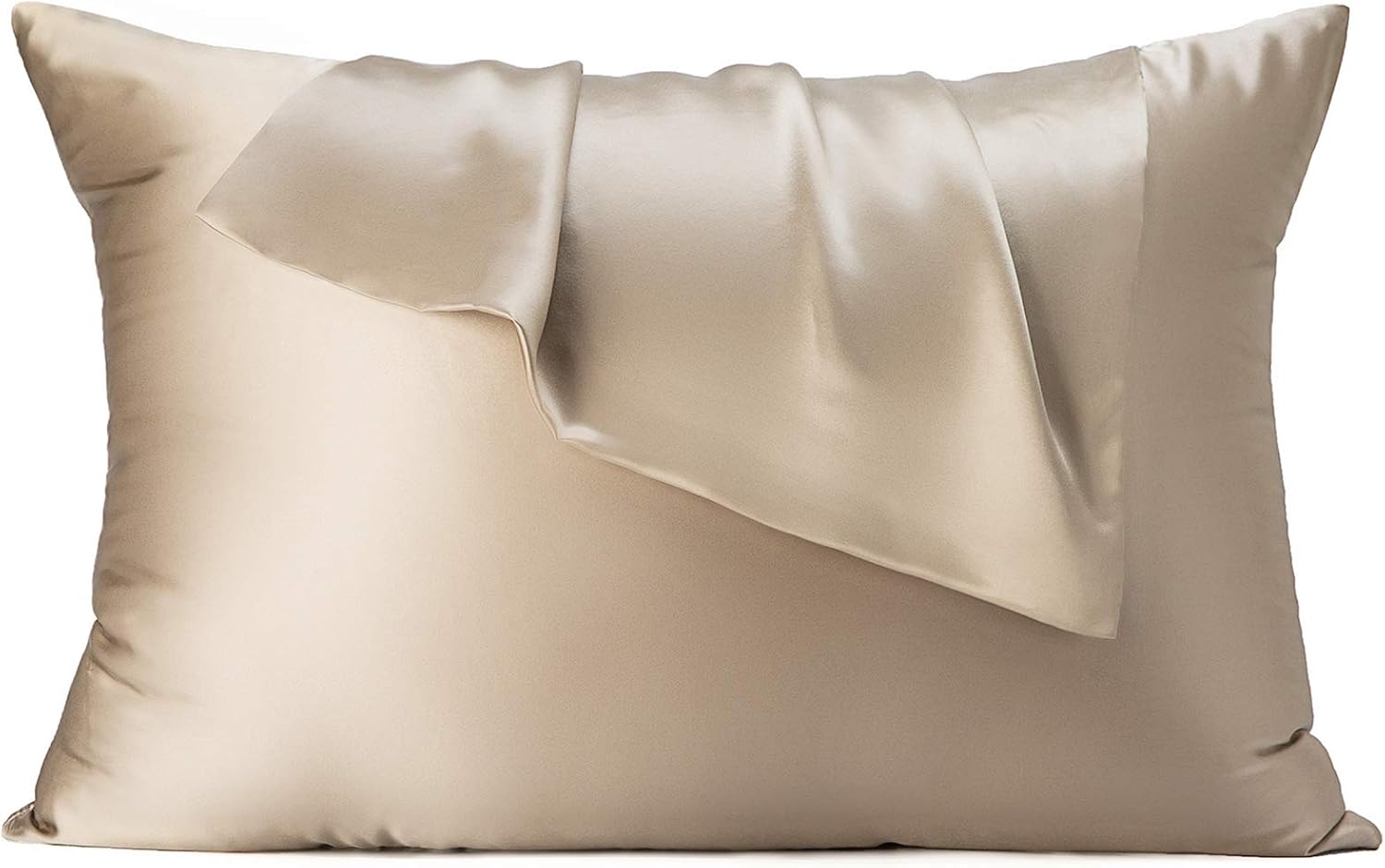Jaciu 100% Silk Pillowcase for Hair and Skin Pillow Cases Both Side Mulberry Silk Pillowcases 21 Momme 600 Thread Count Hidden Zipper Smooth Soft(Apricot