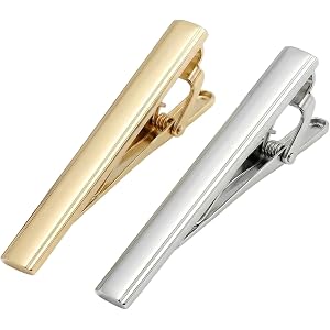 TUPWELY Metal Tie Clips for Men | Polished Copper Tie Bar, Regular Formal Suit Accessories for Business Wedding Fathers' Day