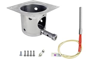 Meatender Replacement 7 Holes Firepot and AC Hot Rod Combo kit for Traeger Pellet Grill & Smoker, Burn Pot Assembly Parts for Pit Boss, Camp Chef, Z-Grills (KIT0396, 74254)