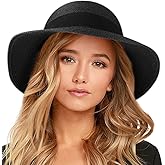 FURTALK Womens Beach Sun Straw Hat UV UPF 80+ Travel Foldable Brim Summer UV Hat