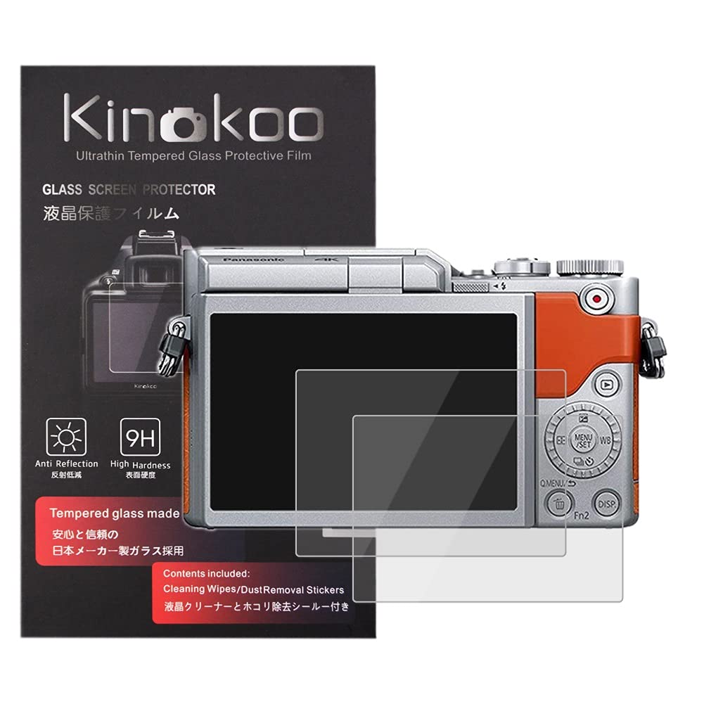 kinokoo Tempered Glass Film for Panasonic GF10 GF90 Crystal Clear Film Panasonic GF10/GF90 Screen Protector Bubble-free/Anti-scratch(2 pack)
