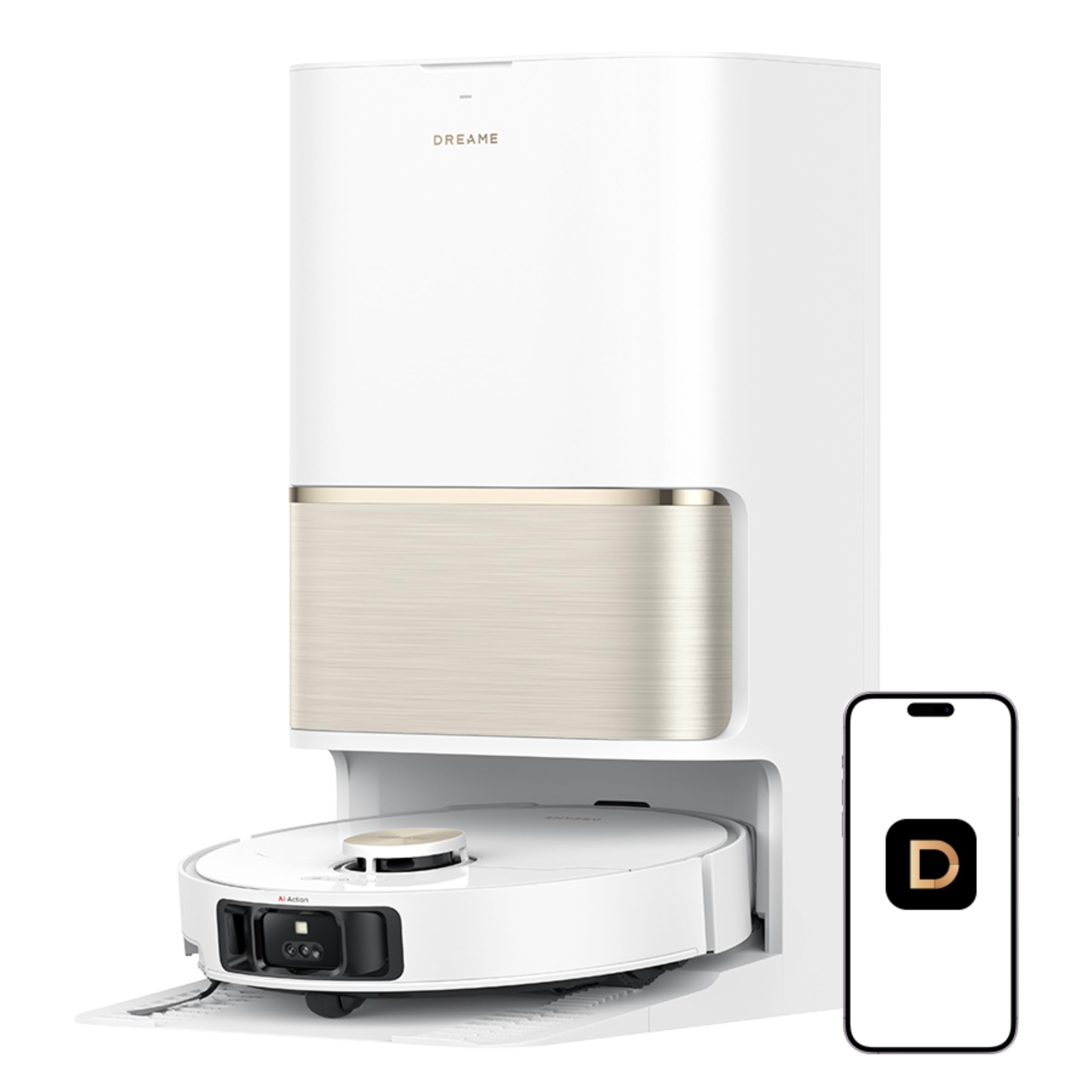 Photo 1 of DREAME L50 Ultra Robot Vacuum and Mop White, 19,500Pa Suction, with Auto-Empty and Mop Self-Cleaning, Precise Obstacle Avoidance, HyperStream Detangling DuoBrush