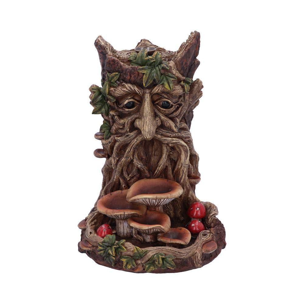 Nemesis Now Wisest Dryad Backflow Incense Burner 18cm – Green Man Tree Spirit – Hand-Painted Resin Ornament