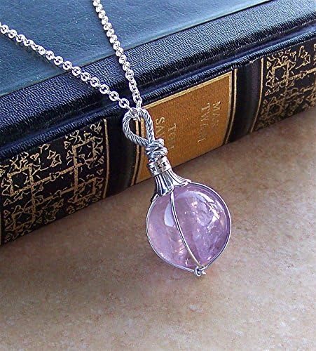 Fortune Teller Large Amethyst Sphere Gemstone Pendant Gift For Her Birthdtone February