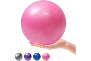 MOMPLUS 9 Inch Exercise Pilates Mini Yoga Balls Barre for Home Stability Squishy Training Physical Therapy Improves Balance with Inflatable Straw