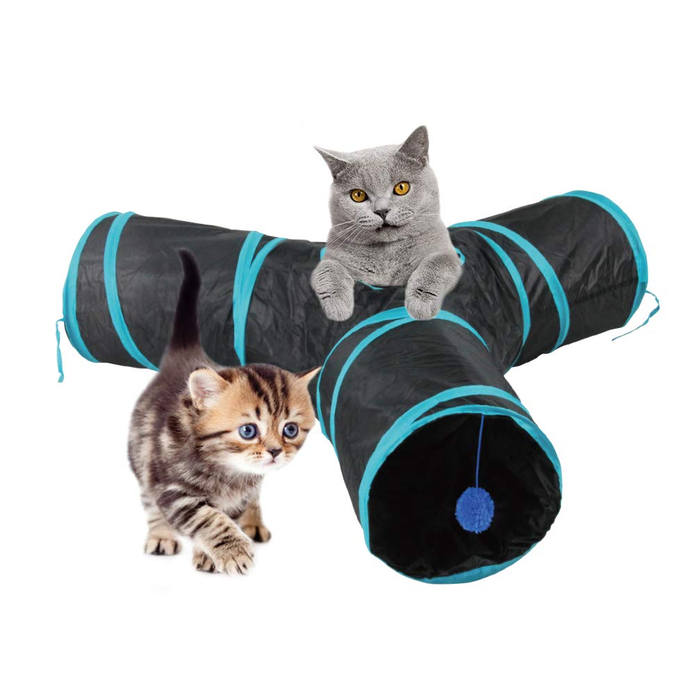 PAWISE Cat Tunnel,Interactive Cat Toy,Pop Up Collapsible Cat Tunnels