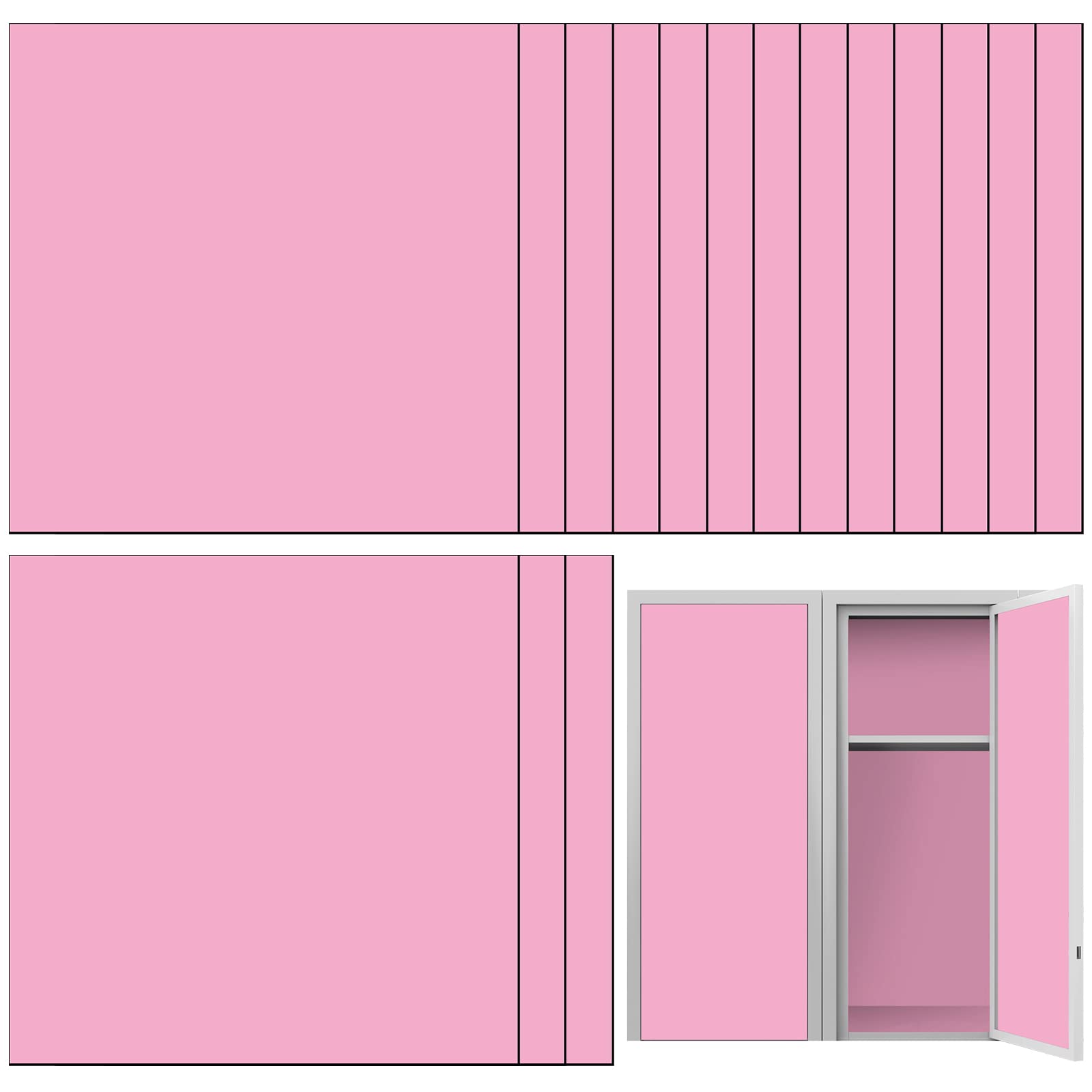 Photo 1 of Dunzy 16 Pcs 12" x 12" Magnetic Locker Wallpaper for School Locker Decor Removable Magnetic Wallpaper Decorative Accessories Easy Install for Office Supplies(Pink,Solid)