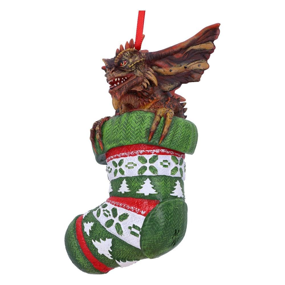 Nemesis Now Gremlins Mohawk in Stocking Hanging Festive Decorative Ornament 12cm, Resin, Green, Officially Licensed Harry Potter Merchandise, Cast in the Finest Resin, Expertly Hand-Painted