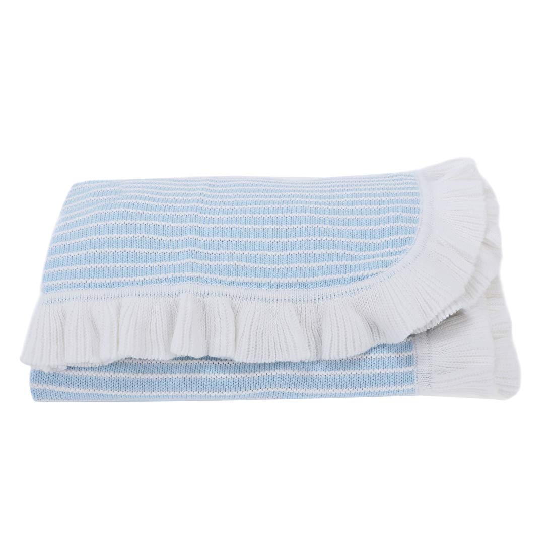 NOREEN Casual Lightweight Spring Summer Striped Cotton Blanket Throw