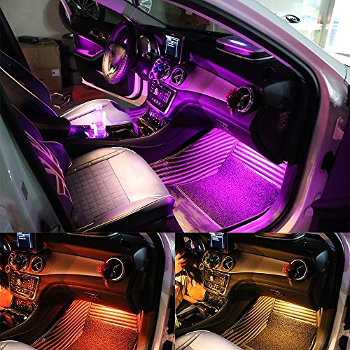 Car Interior Light, SIZZLEAUTO LED Strip Lights 4PCS 36 LED Bluetooth App Control Muti Color Underdash Lighting Kit Atmosphere Decoration RGB Lamp With Sound Active for iPhone Android Smart Phone - Thumbnail 5