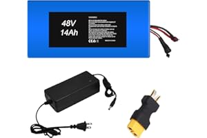 HAOTERMAI 48V 14Ah Lithium-ion Ebike Battery with Battery Charger, Compatible with Motors, for Electric Bikes, Scooters, Tricicycle, Electric Dirt Bikes 350-1000Wh Motor