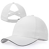 Girls Criss Cross Ponytail Hat Mesh Baseball Cap