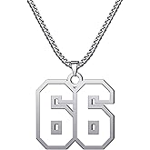 CaJoYo Number Necklace 0-99 Baseball Athletes Jersey Number Sports Charm Pendant Inspiration Jewelry Stainless Steel
