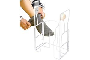 Compression Sock Aid - 21.65 Inches Sock Wearing Helper, Carbon Steel Dressing Support, Spray Coated Frame Assists Seniors Pr