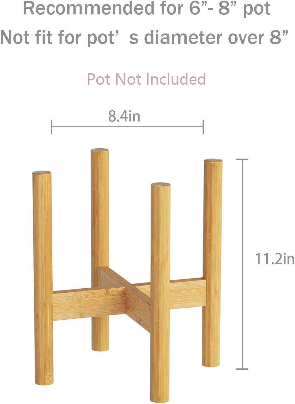 Plant Stand Flower Pot Holder - BAMFOX Indoor Bamboo Mid Century Modern Plant Holder Display Rack for House Plants, Home Decor, Up to 8 Inches (Pot Not Included) : Garden & Outdoor