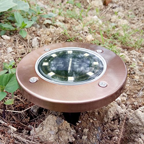 image for Hometom 8LED Solar Power Ground Light Buried Lamp Lights Outdoor Path 