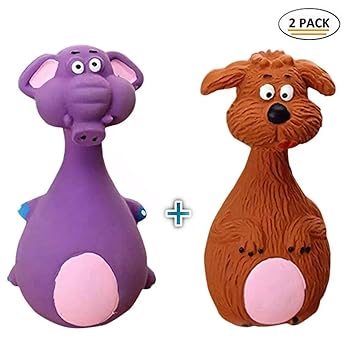 Petlicious & More Latex Material Animal Figure Puppy Toy (Combo of 2)