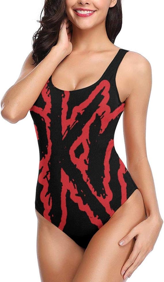 Amazon Melissi スリップノット ロゴ ワンピース水着 レディース Uネック バックネス 水着 ビーチウェア Us サイズ Small カラー ブラック ワンピース 通販