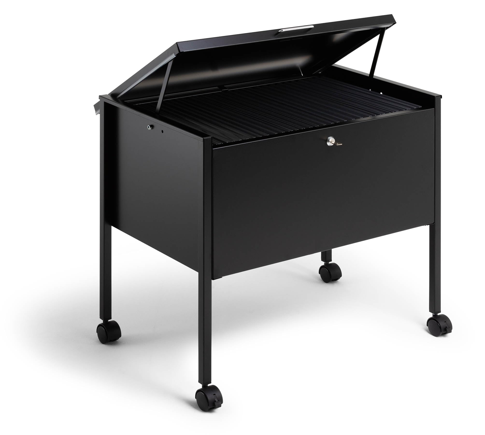 Durable ECO Suspension File Trolley, For 80 A4 Suspension Files, Made of Strong Steel, Black Colour, ideal For Filing and Storage In Offices