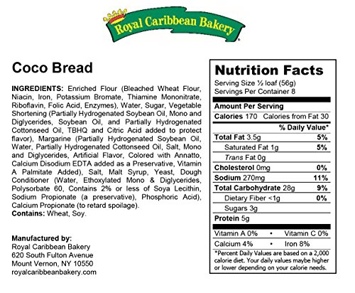 Jamaican Style Coco Bread, 16 Oz. (1 Pack)