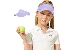 Century Star UPF 50+ Kids Visor Sun Hat Adjustable Girls High Ponytail Tennis Hat Sports Boys Running Golf Visor Cap