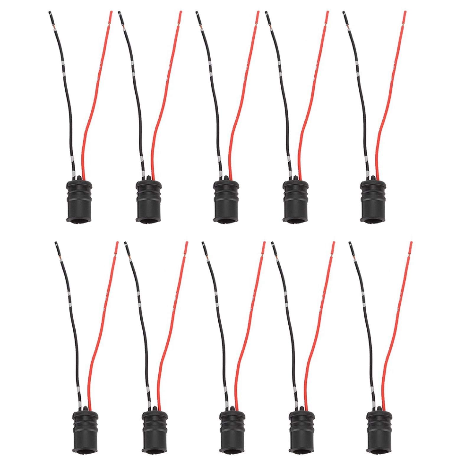 Light Bulb Connector, 10pcs Bulb Connectors 12V Soft Light Lamp Bulb Connector Socket Male W 5 W T10 Holder for Car Truck Bikes