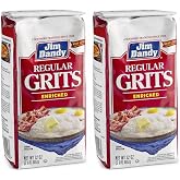 Jim Dandy Regular Grits 2-Pack (32 oz Each) &ndash; Enriched White Corn Grits, Classic Southern Style, Smooth &amp; Creamy, Easy-to-Cook Breakfast &amp; Dinner Staple (Total 64 oz)