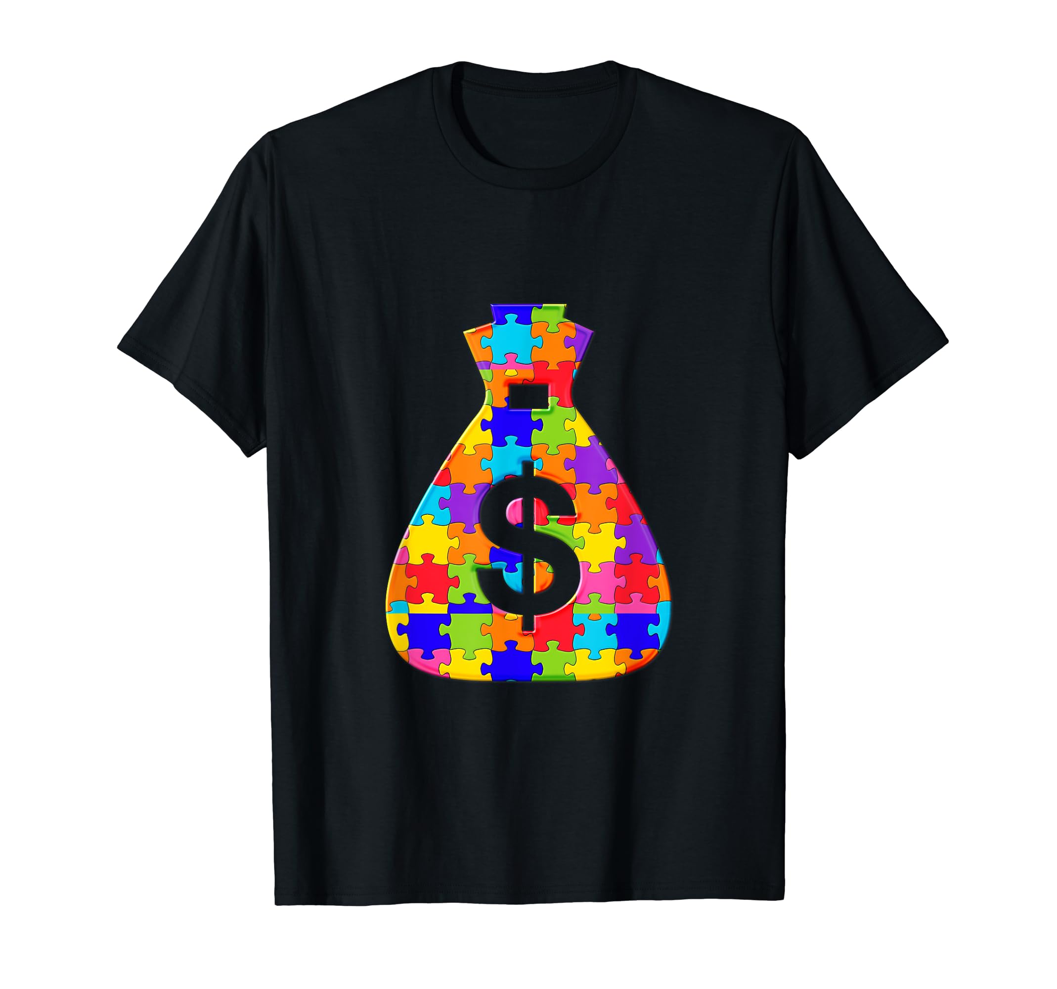 USD Dollar Money USA wealth Jigsaw Autism Puzzle T-Shirt